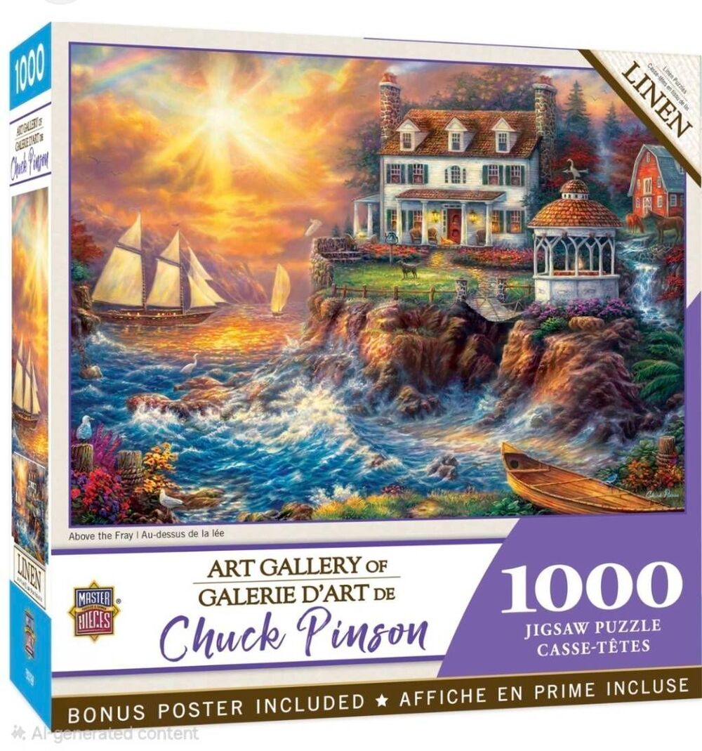 Masterpieces New Linen Chuck Pinson 1000 Pc Jigsaw Puzzles ABOVE THE FRAY